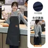 Delantal de lona ajustable logo impreso panadería pastelería ropa de trabajo Correa de hombro de mezclilla halter ropa de trabajo