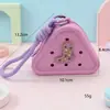 Bolsa de Silicone com Furo Estilo Desenho Animado Mini Carteira de Moedas Bolsa de Cosméticos DIY Bolsa para Fones de Ouvido Pingente de Chaveiro Presente
