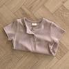 Ropa de Bebé Estilo Delgado 2026 Verano Estilo Coreano Ropa Infantil Ropa de Verano para Niños Camiseta de Bebé con Botones Top de Verano para Niños