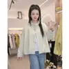 Chaqueta Corta Casual de Otoño Estilo Coreano con Cuello Alto para Mujer, Chaqueta Versátil de Botones, Ropa Exterior a la Moda