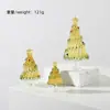 Conjunto de enfeites de árvore de Natal escovados transfronteiriços, artesanato em vidro de Zibo, presente de Natal, decoração de mesa atacado