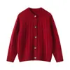 Nova coleção outono e inverno: cardigã de malha de cashmere infantil, unissex, espessado, suéter de botões, peça externa de cashmere de manga longa