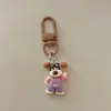Lindo llavero de overol de cachorro de dibujos animados, colgante creativo personalizado para bolso, decoración de mochila para estudiantes, regalo de accesorio