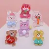 Urso Coelho de Gelo Fofo Resina Artesanal DIY Gel de Creme Presilha de Cabelo Corda de Cabelo Capa de Celular Material de Carro Elétrico