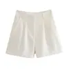 Novedades Verano 2023 Ropa Cruzada Europea y Americana para Mujer Traje Casual de Lino Mezclado Chaleco + Pantalones Cortos Venta al por Mayor
