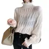 Camisa Base de Gasa 2026 para Mujer, Nueva Moda Otoño e Invierno, Top con Cuello Medio Alto Fruncido, Ropa Interior Elegante y con Estilo
