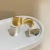 Brincos Minimalistas Geométricos de Metal Escovado em um Estilo Fresco e Discreto da Europa e América, Brincos Modernos e de Alta Qualidade para Mulheres