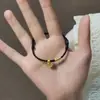Pulseira com Cordão Vermelho e Pingente Ruyi Xiangyun Dourado para Mulheres, Cadeado Dourado Pequeno, Boa Sorte no Ano de Nascimento, Pulseira Trançada, Presente para Namorada