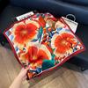 [Estilo Floral] Pañuelo de Seda Amazon Transfronterizo para Mujer 2025 Nuevo Regalo Delgado de Alta Gama para Mamá Pañuelo Cuadrado de 70