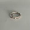 Anillo de Zirconia Retorcido para Mujer, Moda Vintage, Anillo Ajustable Brillante Personalizado Microincrustado, Anillo para Dedo Índice Estilo Hip-Hop, Moderno