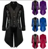 2024 Transfronterizo Nuevo Comercio Exterior Europeo y Americano Abrigo para Hombre Color Sólido Moda Steampunk Retro Cuello de Uniforme para Hombre