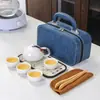 Juego de Té de Viaje Dingyao Set de Té para Exteriores Juego de Té de Regalo Una Tetera Cuatro Tazas Juego de Té de Regalo Caja de Regalo