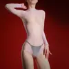 Body Sexy Decotado de Manga Longa 912 Fios Meia de Seda de Cavalo Justo 5D Ultrafino Tentação Abertura Inferior Lingerie Erótica
