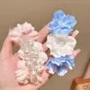 Corda de cabelo flor de pérola suave atmosfera feminina trança bolha anel de cabelo de fio de telefone artefato de trança de rabo de cavalo elástico doce