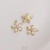 Pingente Flor de Cerejeira Margarida Coração de Pêssego Zircônia Banhado a Ouro 14K Pingente em Formato de Flor que Preserva a Cor Pingente para Pulseira Brincos Joias DIY
