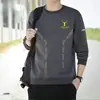Sudadera para hombre, nuevo modelo primavera y otoño 2025, cuello redondo, corte holgado, top de otoño sin capucha, chaqueta de manga larga para adolescentes