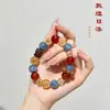 Pulsera de cristal azul natural con múltiples cuentas para mujer, pulsera de ágata colorida estilo Dunhuang, mejora el cutis, regalo de joyería