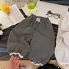 Pantalones de lunares estilo linterna para niña, estilo primavera y otoño, pantalones casuales de moda, pantalones largos de algodón sueltos para niños