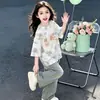 Ropa Infantil Degradada Verano 2026 Nueva Camiseta para Niñas Dibujos Animados Linda Casual Diaria Manga Corta Top Algodón Puro