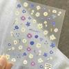 Pegatina de decoración de arte de uñas de flor de jardín de crayón linda tridimensional en relieve flor pequeña pintada a mano decoración de uñas de dibujos animados a juego