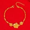 Pulsera de Flor Vintage de Oro Arena de Vietnam Elegante Popular Pulsera de Capullo de Flor de Cinco Piezas Pulsera Regalo de Boda Novia