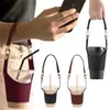 Cubierta de Taza Portátil de Cuero PU con Diseño de Velcro, Tamaño Ajustable, Cubierta Protectora Universal para Té de Leche y Café Negro