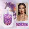 Camaleão Colorido Glitter Gel Brilho Corporal em Pó Lantejoula de Sereia Gel Carnaval Maquiagem para Rosto e Olhos