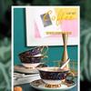 Exportación juego de tazas de café de porcelana de hueso retro estilo europeo borde dorado cerámica pequeña lujo individual pequeño exquisito creativo hogar