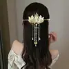 Presilhas de Cabelo Exclusivas Estilo Antigo no Atacado, Presilhas de Cabelo Flor de Magnólia, Acessórios de Cabelo com Franjas, Presilhas de Cabelo em Formato de U de Alta Qualidade