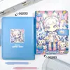 Nuevo Álbum de Tarjetas A5 para Primo Grande Azul, Rosa y Blanco, Cuaderno de Hojas Sueltas de Cuero Magnético de Moda y Genial, Cuaderno de Dibujos de 6 Agujeros de Aspecto Elegante