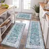 Alfombrilla de Cocina Larga Estilo Bohemio Transfronteriza para el Hogar Resistente a la Suciedad Antideslizante Juego de Tres Piezas Felpudo para Puerta del Hogar