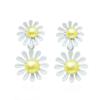 Aretes de Margarita Fresca de Corea del Sur Nuevo Estilo Elegantes Sencillos Aretes de Flor Popular en Internet Aretes Mori de Aleación para Mujer
