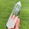 Pilar de cristal blanco natural, adorno de prisma hexagonal de cristal blanco, pilar hexagonal de energía transparente, adorno de cristal en bruto pulido