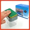 Dispensador de Jabón para Lavar Platos, Cepillo Limpiador de Ollas, Caja Dispensadora Automática de Líquido para Cocina, Caja Recargable, Estropajo, Cepillo para Lavar Platos, Líquido Jabonoso para Ollas