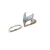 Anillo abierto de cola de pez redondo con gota de aceite de circón, joyería versátil de nicho de alta gama, joyería exquisita y de moda para mujer al por mayor