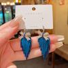 Aretes de Ganchillo con Borla de Cadena de Lazo Francés Retro de Lujo Ligero, Temperamento de Alta Gama, Aretes de Celebridad de Internet, Aretes Versátiles para Ir al Trabajo