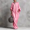 2026 Estación Independiente Transfronteriza Amazon Europa y América Primavera y Verano Moda Casual Imitación Algodón Lino Manga Murciélago Vestido Holgado