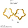Pendientes minimalistas de acero inoxidable transfronterizos europeos y americanos, pendientes geométricos de hexágono dorado, aros de acero de titanio únicos y versátiles