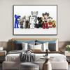 Pintura decorativa moderna minimalista creativa para mesita de noche de dormitorio, tendencia de moda, pintura colgante para pared de fondo de sala de estar, oso violento niños