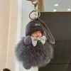 Lindo Colgante Llavero Bola de Pelo de Zorro, Encanto Creativo Personalizado de Peluche de Muñeca Durmiente de Gama Alta para Bolso, Pequeño Regalo