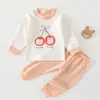 Conjunto de Bebé JQ Jingqi Primavera y Otoño Algodón Puro Ropa de Bebé Unisex Ropa para Casa Capa Base Ropa Interior Ropa y Pantalones de Otoño para Niños
