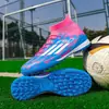 Nuevos zapatos de fútbol F50 sin costuras de punto volador transfronterizos para hombre, de caña alta para mujer estudiante, con tacos largos para césped, competición, entrenamiento, zapatos deportivos