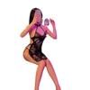 Lencería Sexy, Cheongsam Retro de Encaje Transparente, Camisón Sexy con Tirantes de Borde de Pestañas, Disfraz Atrevido y Tentador sin Espalda
