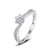 Anillo de plata esterlina S925 para mujer, de lujo, con brazo giratorio y seis garras, anillo de diamantes de 1 quilate, regalo de boda, popular en Internet.