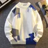 Suéteres Masculinos de Comércio Exterior Transfronteiriço, Tricô Masculino da Moda de Alta Qualidade Estilo Coreano, Tops para Estudantes, Camisas de Tricô para Camadas