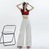 Jeans de Pierna Ancha de Terciopelo de Alta Gama Naranja Infantil # Blanco a Prueba de Tres Usos para Mujer, Sueltos, Ajustados y de Alta Gama, Pantalones Versátiles de Largo Hasta el Suelo