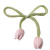 Adorno para pastel con forma de lazo para el Festival de la Diosa del Tulipán, empaquetado en caja de regalo, colgante para ropa infantil.