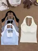 Elegante Camisola con Cuello Halter para Mujer, con un Hermoso Diseño en la Espalda, Corte Ajustado, Versátil, con Copas Fijas Integradas, Se Puede Usar como Prenda Interior o Exterior