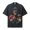 Camiseta de Manga Corta para Hombre 2026 Primavera/Verano Bulls Tres Estrellas Copo de Nieve Estampado Digital Peso Pesado Cuello Redondo Hombros Caídos