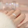 Anillo de Rosa de Plata de Ley 999 Gan Jia Diseño de Nicho Lujo Ligero Gama Alta Fresco Artístico Joyería de Mano Suave Plata Pura